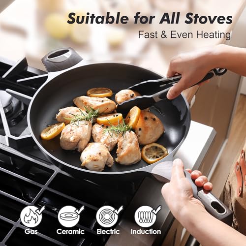12.5in Nonstick Frying Pan Paella Pan