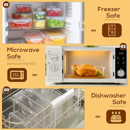 50PCS Thick Food Storage Containers with Airtight Lids for Meal Prep (50 Count)