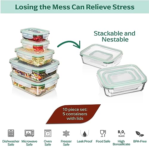 Family Pack Glass Storage Containers (5 Count)