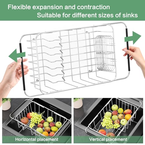 Dish Drainer Rack in Sink Adjustable