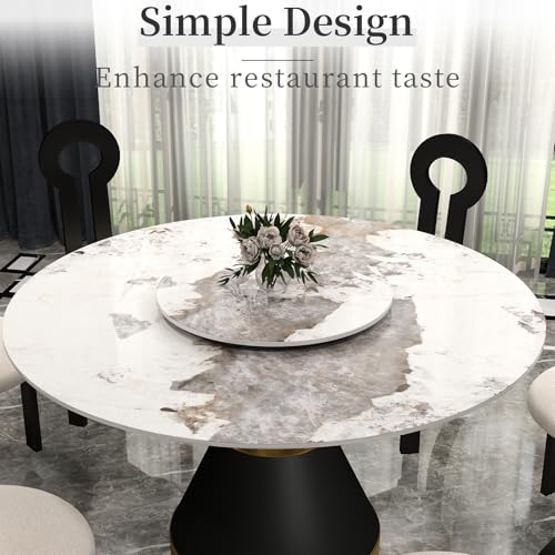 23.6" Lazy Susan for Table Top Sintered Stone Rotating Serving Tray for Dining Table