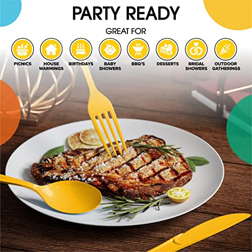 Party Solids Heavy Duty Plastic Cutlery (200 Count)