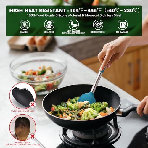 446°F Heat Resistant Silicone Kitchen Utensils (14 Count)