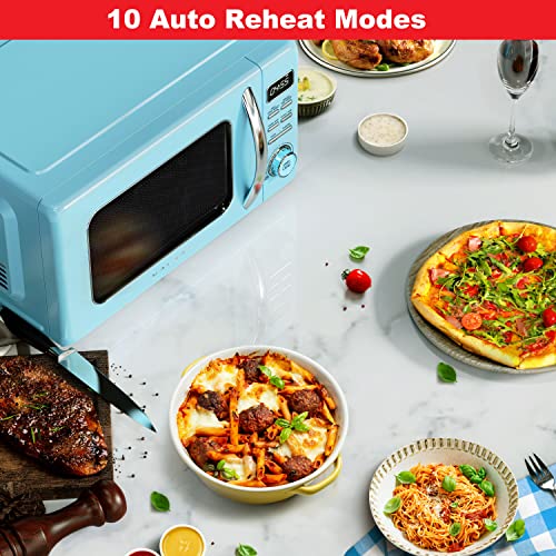 GLCMKZ07BER07 Retro Countertop Microwave Oven with Auto Cook & Reheat