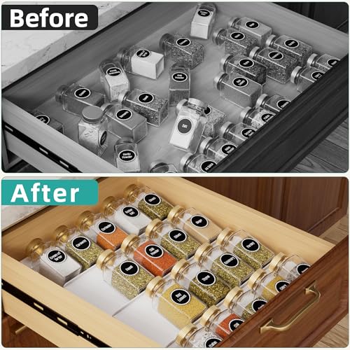 White Acrylic Spice Drawer Organizer (4 Count)