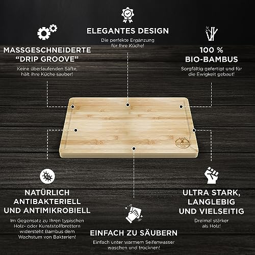 Non Toxic 3 Piece Acacia Cutting Board Set with Stand