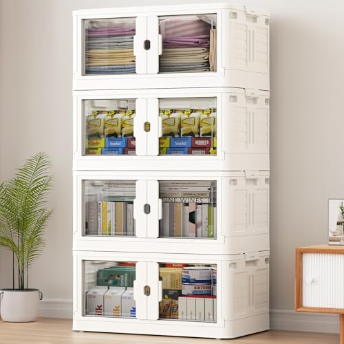 460Qt Stackable Storage Bins with Individual Lids & Wheels (4 Count)