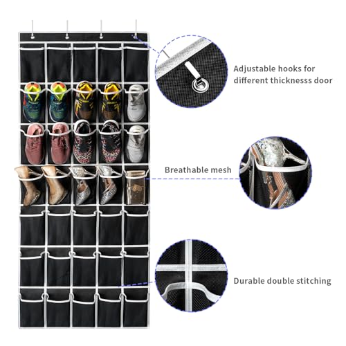 35 Pockets Over the Door Shoe Organizer