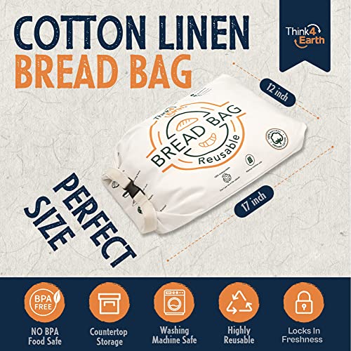 Cotton Linen Bread Bag Organic
