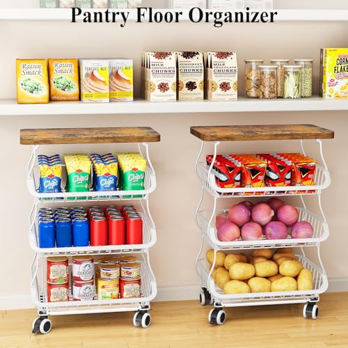 4 Tier Fruit and Vegetable Basket Stand for Kitchen