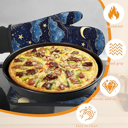 Starry Night Oven Mitts and Pot Holders Set (4 Count)