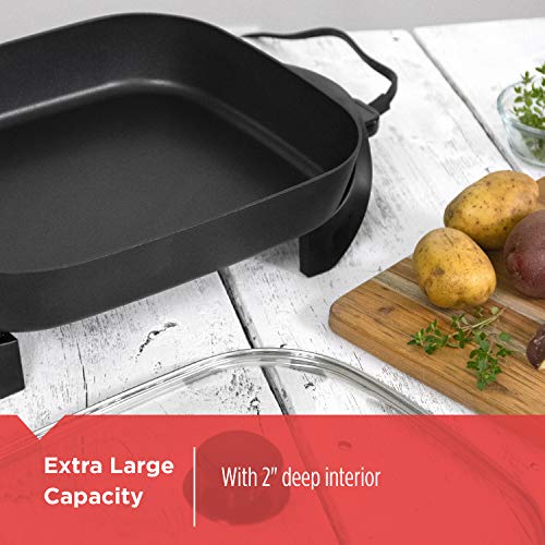 12x15 Inch Electric Skillet with Glass Lid