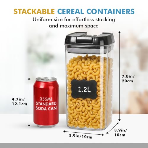 6 PC 1.2L Airtight Food Storage Containers with Lids BPA Free Plastic (6 Count)