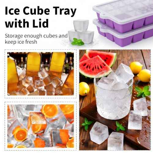 Silicone Ice Cube Tray 2 Pack (2 Count)