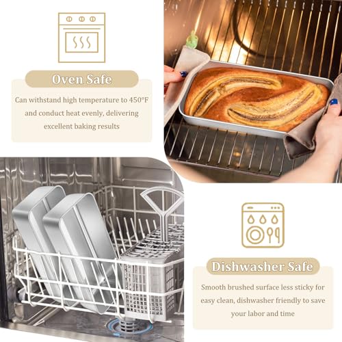 Loaf Pan 12 x 5 Inch Stainless Steel Loaf Pans for Baking Bread (2 Count)