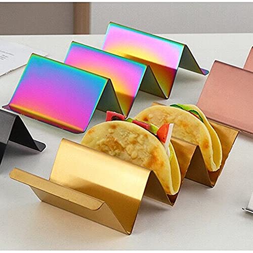Gold Taco Holder Stand with Handles for Party
