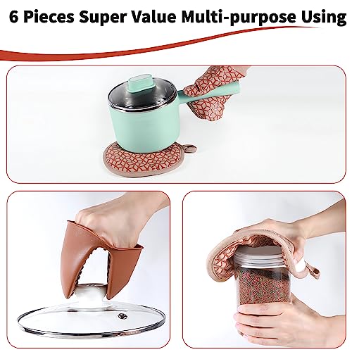 Oven Mitts And Pot Holders Set 6Pcs (6 Count)