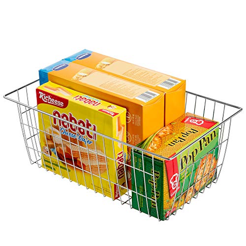 Farmhouse Freezer Bastets Organizer Bin Large Metal Wire Food Storage Organizer Bin Basket (3 Count)