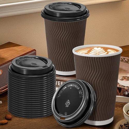 200 Pack Black Coffee Cups Lids 3.54'' (200 Count)