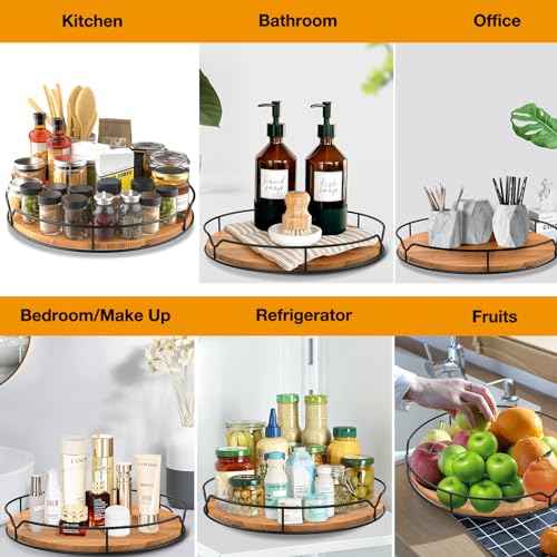 Lazy Susan Turntable Organizer for Cabinet Pantry Kitchen Countertop Computer Cupboard