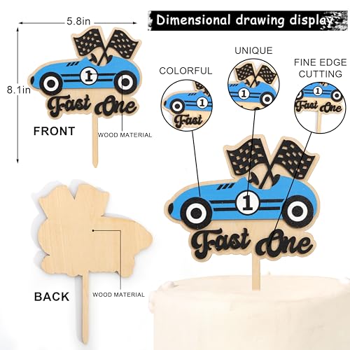 Wooden Fast One Cake Topper
