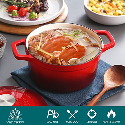 3.5 Qt Enameled Cast Iron Dutch Oven with Lid & Handles