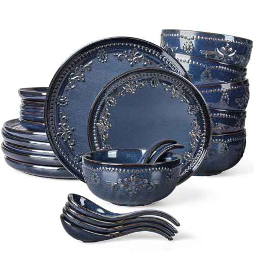24 Piece Handcrafted Ceramic Dinnerware Set