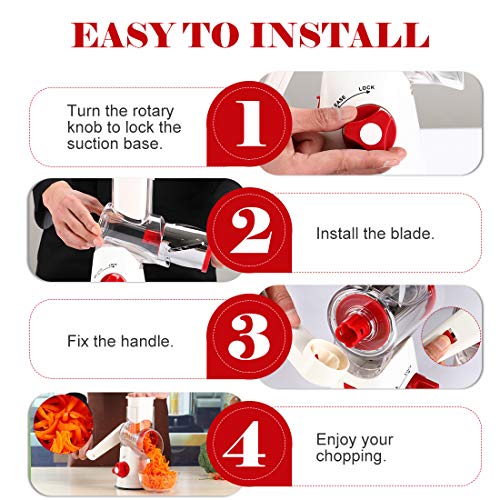 Rotary Cheese Grater Hand Crank Cheese Shredder for Fresh Cheese