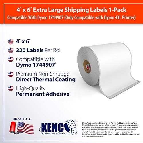 4" x 6" Compatible with Dymo® 4XL Postage Shipping Labels (220 Count)