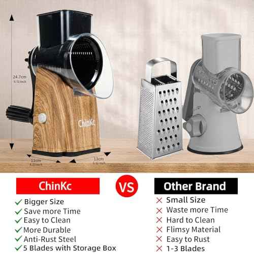 Upgrade Rotary Cheese Grater Shredder with Handle