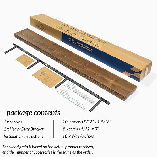 Walnut Floating Shelves 60 inch Long for Wall