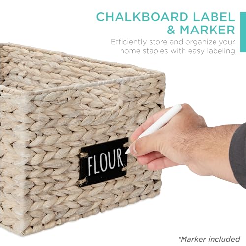 Pantry Baskets Set of 2 16x12in Water Hyacinth Storage Baskets (2 Count)