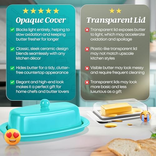 Standard Ceramic Butter Dish with Lid for Countertop