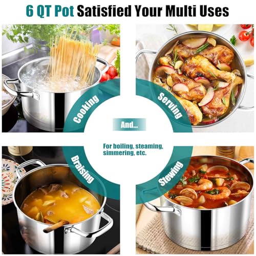 6 Quarts Stock Pot with Lid