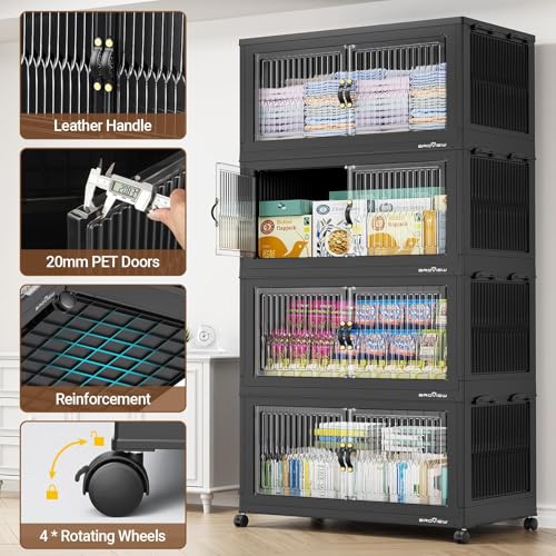 800Qt Extra Large Stackable Storage Bins with Lid (4 Count)