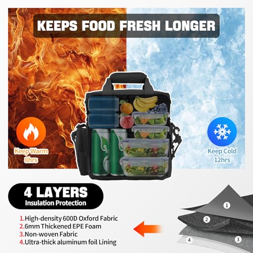 Tactical Lunch Box for Men Expandable 18L Heavy Duty Military Insulated Cooler Bag