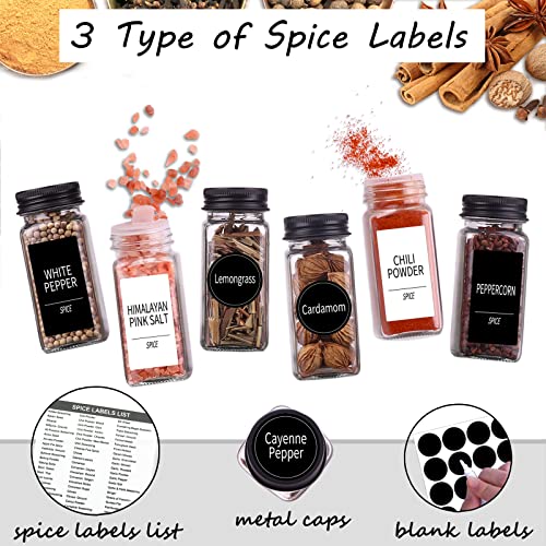 25 Pack Glass Spice Jars with Labels