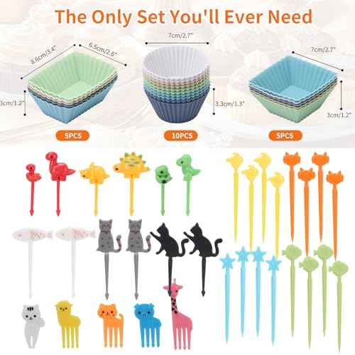 60PCS Silicone Lunch Box Dividers (60 Count)