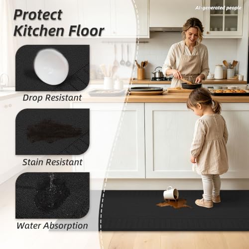 Kitchen Rugs Non Slip Washable 2PCS (10.83 Sq Ft)