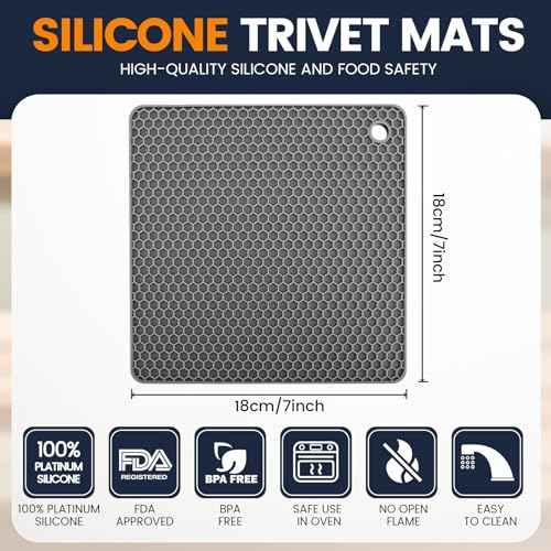 Silicone Trivet Mats 4 Heat Resistant Pot Holders Multipurpose Non