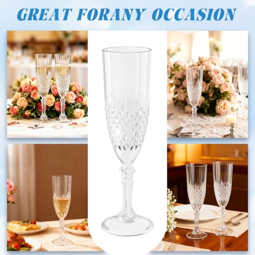 100 Pack Plastic Champagne Flutes