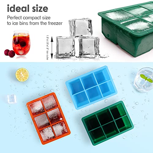 Silicone Ice Cube Trays 3 Pack (3 Count)