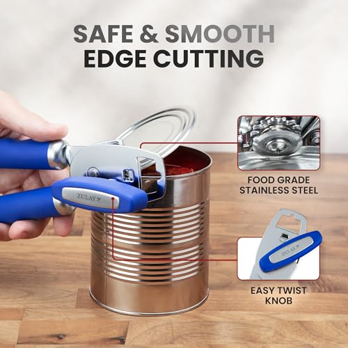 Heavy Duty Stainless Steel Can Opener Manual with Bottle Opener
