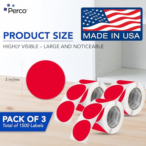 Red Perforated Round Circle Dot Sticker 3 (3 Count)