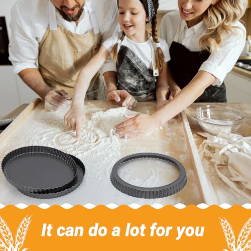 Tart Pan 9 Inch with Removable Bottom (4 Count)