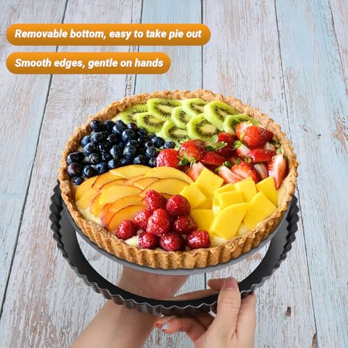 Tart Pan 9 Inch with Removable Bottom (4 Count)