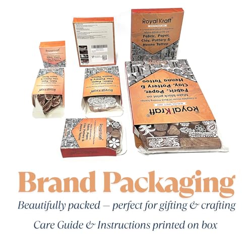 Assorted Wooden Block Printing Stamps (25 Count)