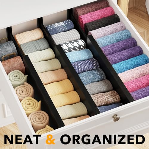 Bamboo Dresser Drawer Dividers 6 Pack (6 Count)