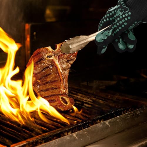 BBQ Gloves 1472°F Heat Resistant Grilling Gloves Silicone Non (2 Count)