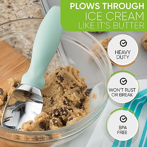 Heavy Duty Metal Ice Cream Scoop for Kitchen (2 Count)